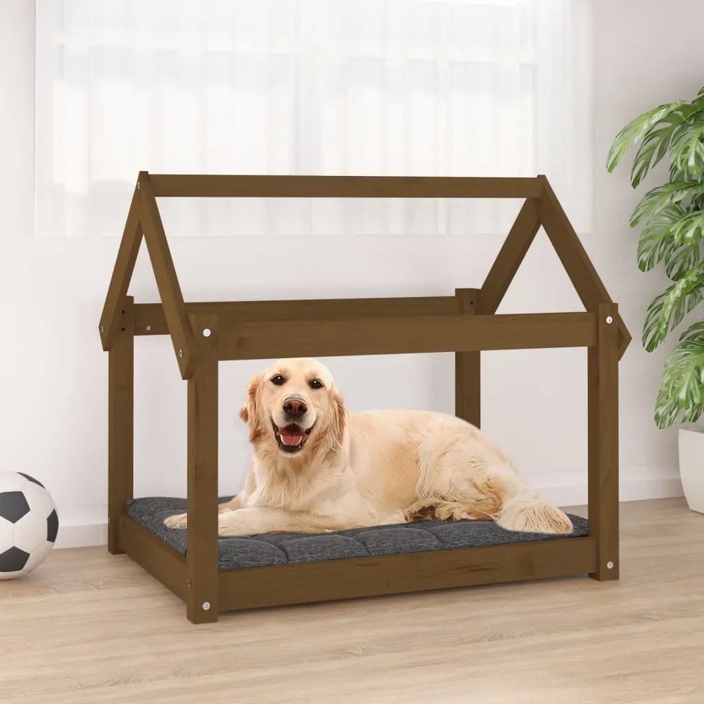 Cuccia Per Cani Ambra 81x60x70 Cm İn Legno Massello Di Pino /