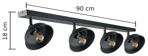 Faretto FAUN 4xE27/60W/230V nero