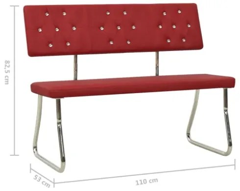 Panca 110 cm Rosso Vino in Similpelle