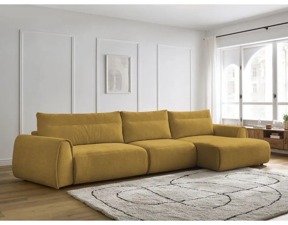 Divano angolare in giallo ocra Aden – Bobochic Paris