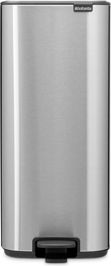 Cestino per la spazzatura color argento opaco in acciaio con pedale 30 l Bo – Brabantia