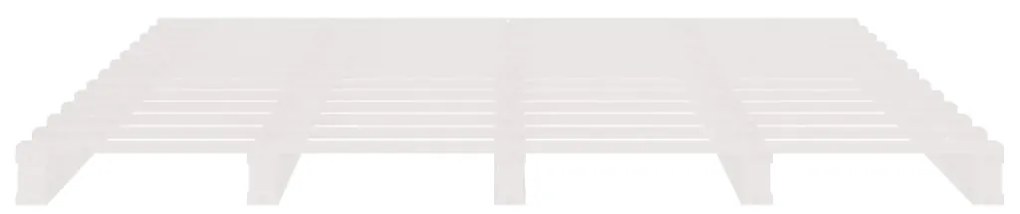 Letto a pallet bianco 200x200 cm in legno massello di pino