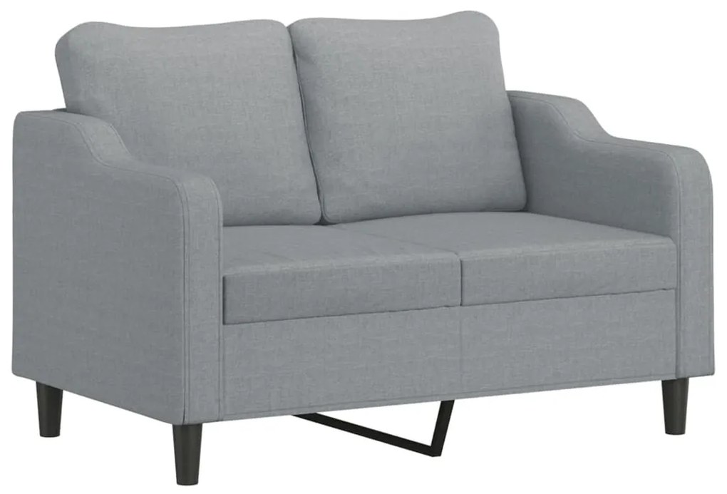 Set di divani 2 pz con cuscini grigio chiaro in tessuto