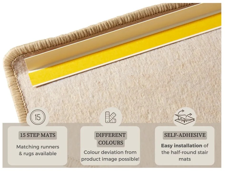 Set di 15 gradini per scale color crema, 23 x 65 cm Fancy - Hanse Home