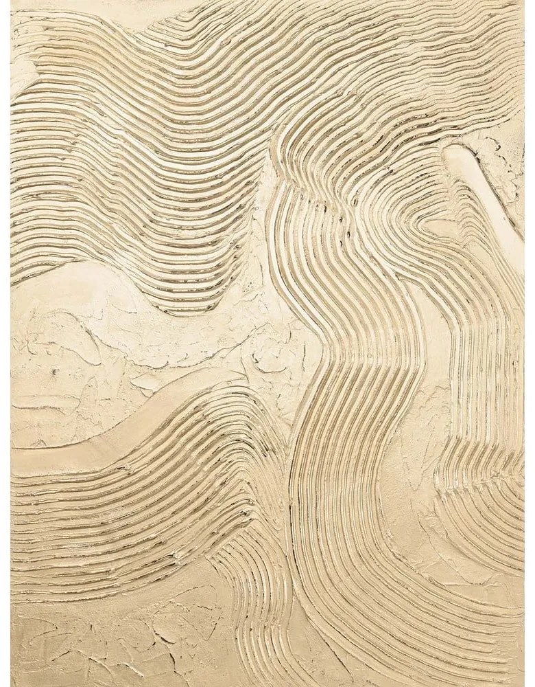 Quadro dipinto a mano 88x118 cm Metallic Champagne - Malerifabrikken