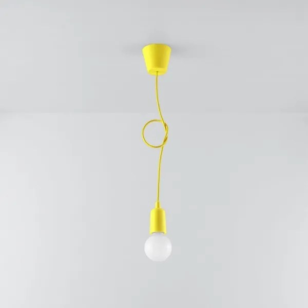Lampadario a sospensione con filo DIEGO 1xE27/60W/230V giallo