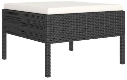 Set Divani da Giardino 11 pz con Cuscini in Polyrattan Nero