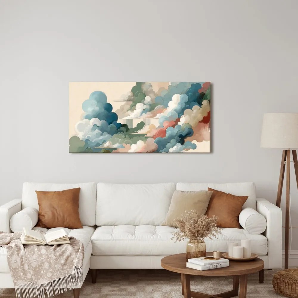 Quadro su tela – Nuvole in tonalità pastello