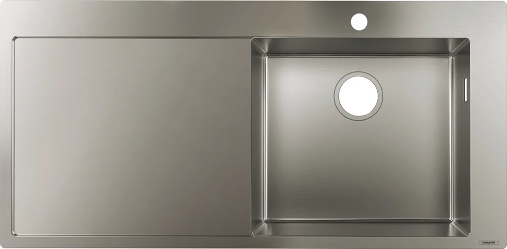 Lavello ad incasso 450 con sgocciolatoio a sinistra in Acciaio inox S715-F450 hansgrohe S71