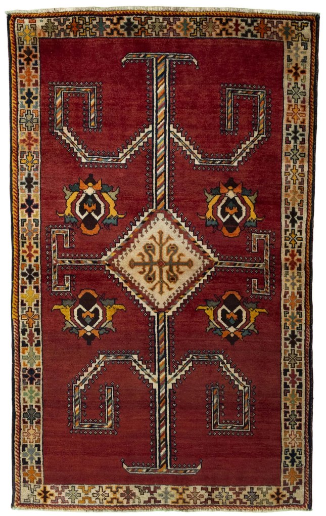 Shiraz Tappeto persiano 120 x 190 Rosso (Iran) Annodato A Mano