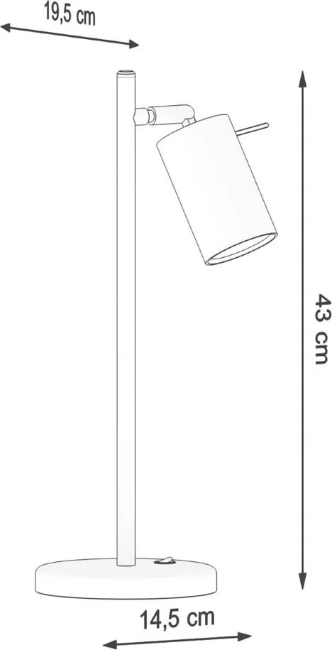 Lampada da tavolo nera in metallo (altezza totale 43 cm) Etna – Sollux