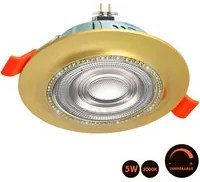 Faretto moderno brillantini incasso tondo 75mm lampada LED 5W MR16 DIMMERABILE 12V GU5.3 luce barca camper cucina RA90 ORO