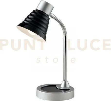 Lampada da scrivania  leonardo nera 1 luce attacco e14 13x39cm