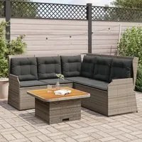 Set Divani da Giardino 4 pz con Cuscini in Polyrattan Grigio 3262146