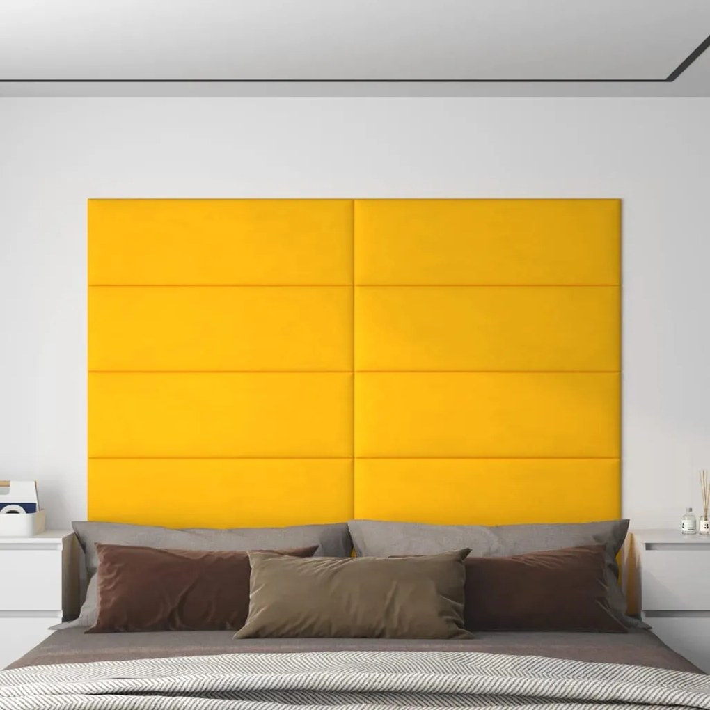 Pannelli Murali 12 Pz Gialli 90x30 Cm Velluto 3,24 M² /