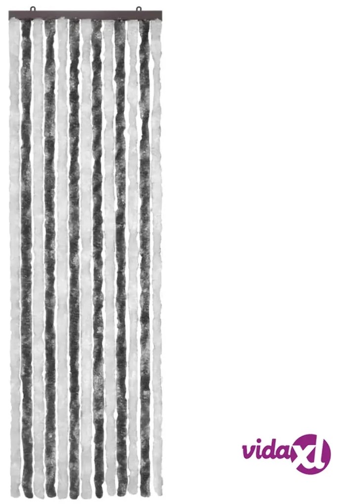 vidaXL Zanzariera Grigio e Bianco 56x185 cm Ciniglia