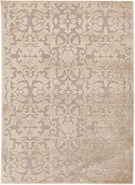 Tappeto Florentine Baroque in viscosa beige L 200 x L 140 cm