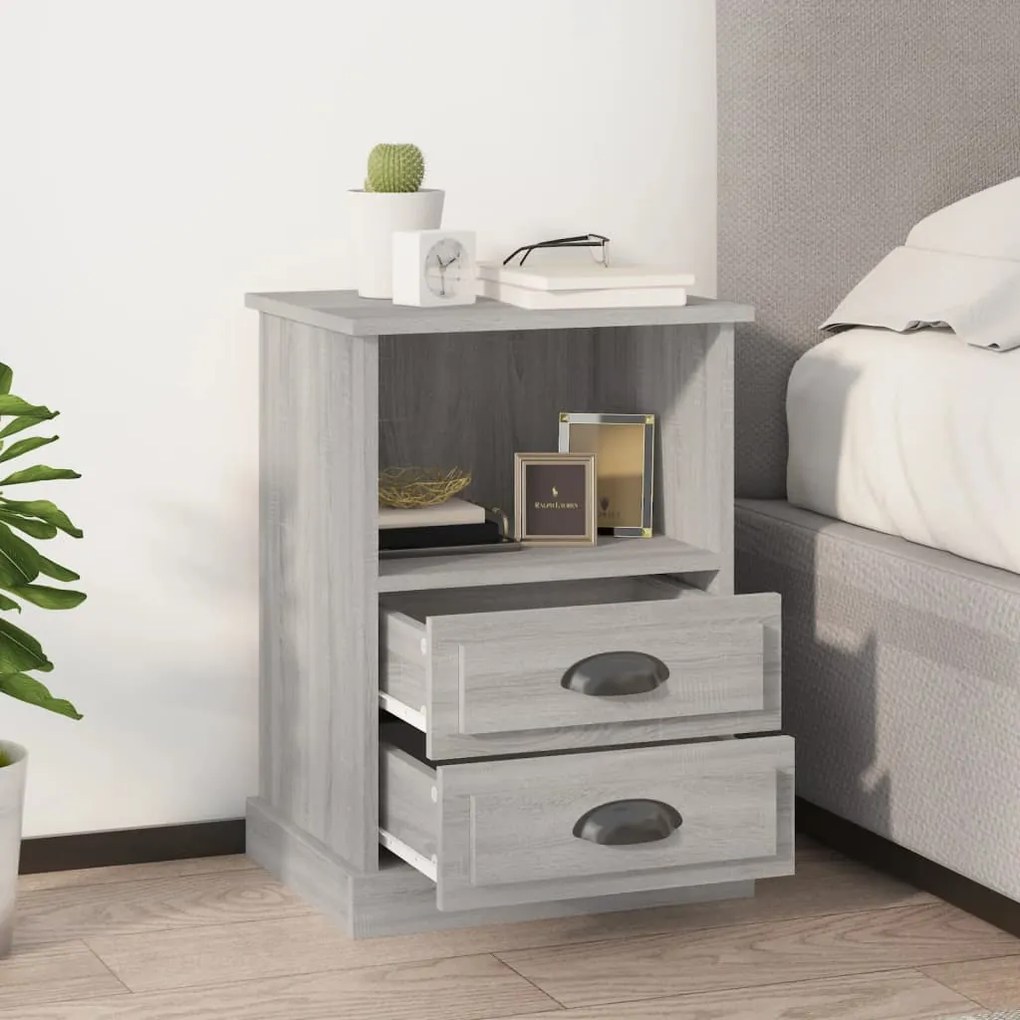 Comodini 2 Pz Grigio Sonoma 43x36x60 Cm /