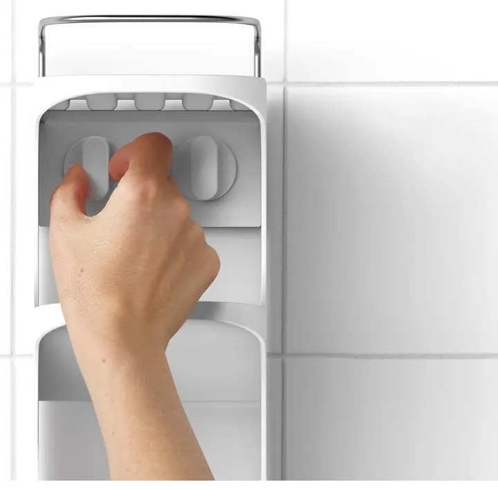 Mensola in plastica bianca autoportante per il bagno Capsule - Joseph Joseph