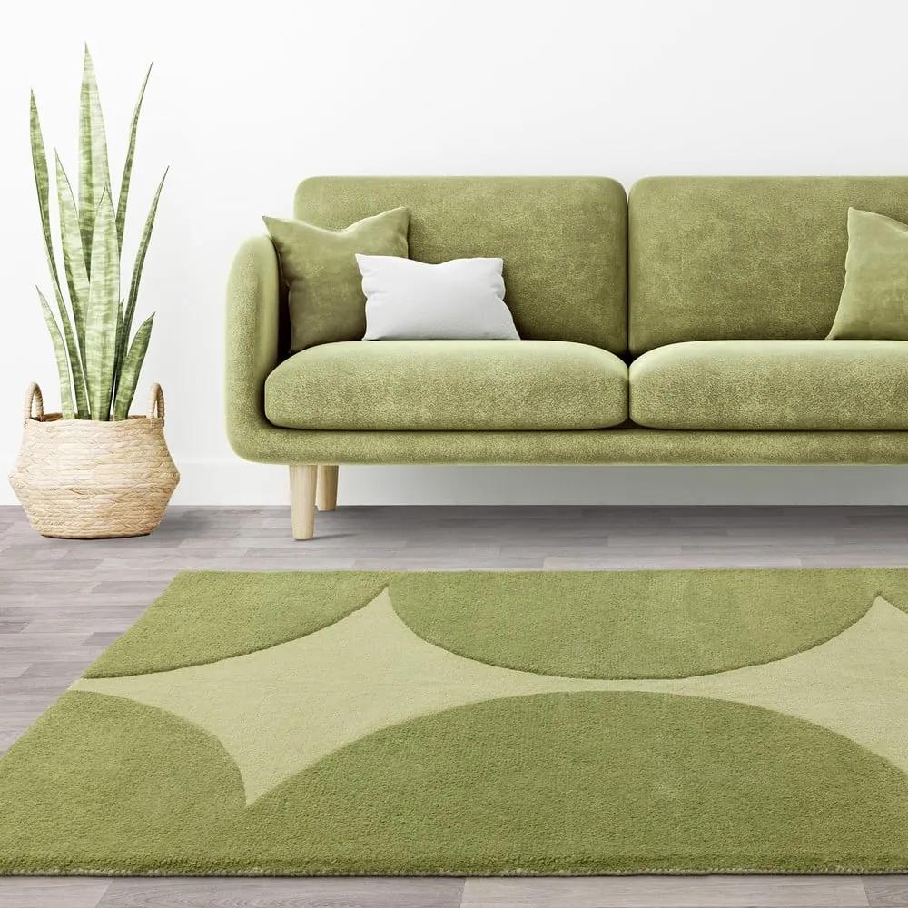 Tappeto in lana verde tessuto a mano 160x230 cm Canvas - Asiatic Carpets