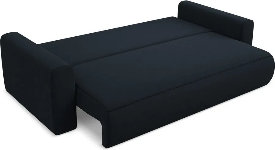 Divano blu scuro allungabile/con contenitore con rivestimento in velluto 238 cm Kapua – Makamii