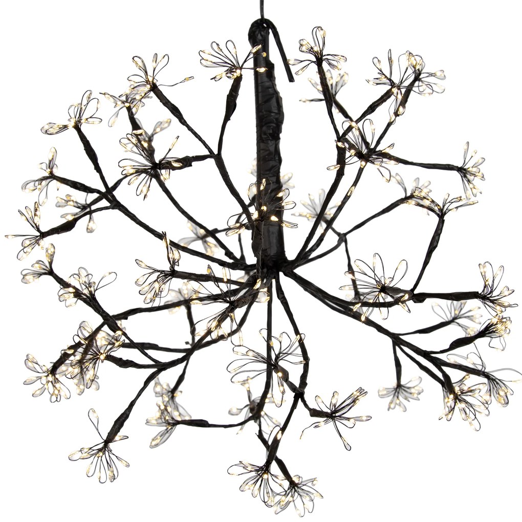 Lampada a sospensione natalizia a sfera nera 40 cm con LED e timer IP44 - Nobu