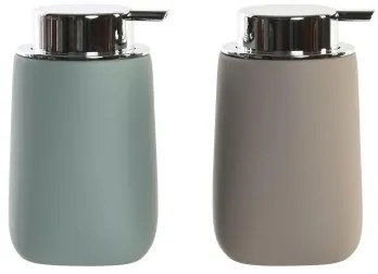 Dispenser di Sapone DKD Home Decor 9 x 9 x 14,5 cm Beige Menta ABS Dolomite (2 Unità)