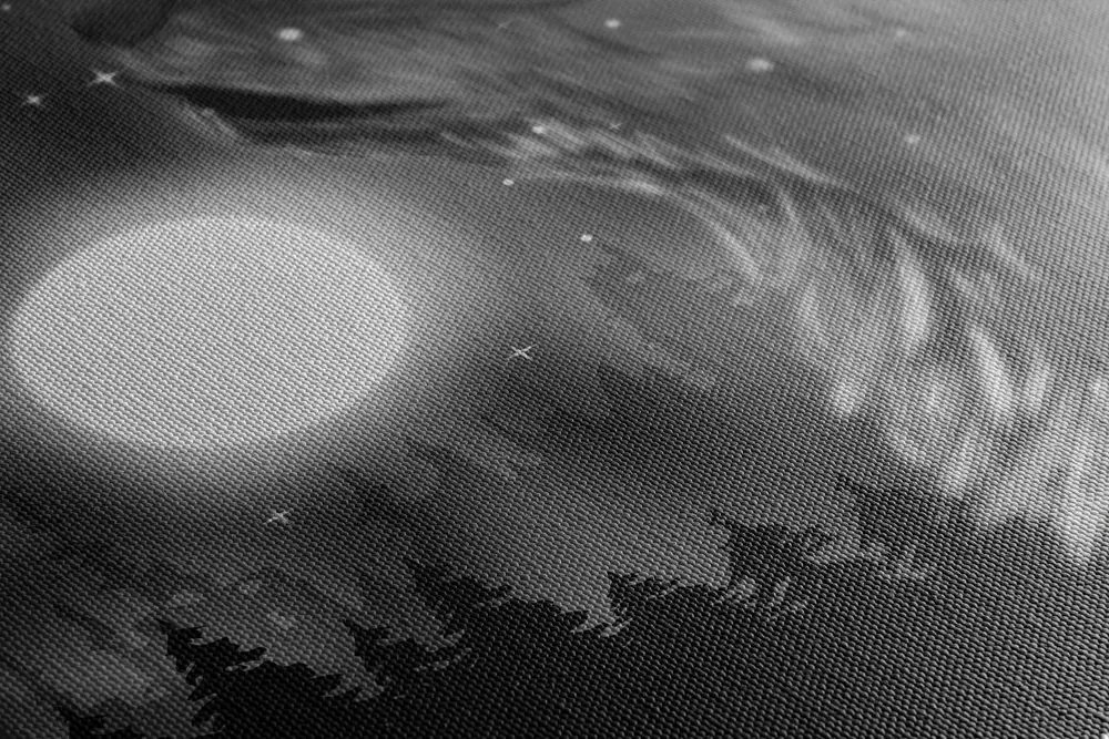 Stampa su tela – Luna dei lupi in bianco e nero