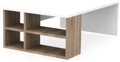 Tavolino DEFNE 34x90 cm bianco/marrone