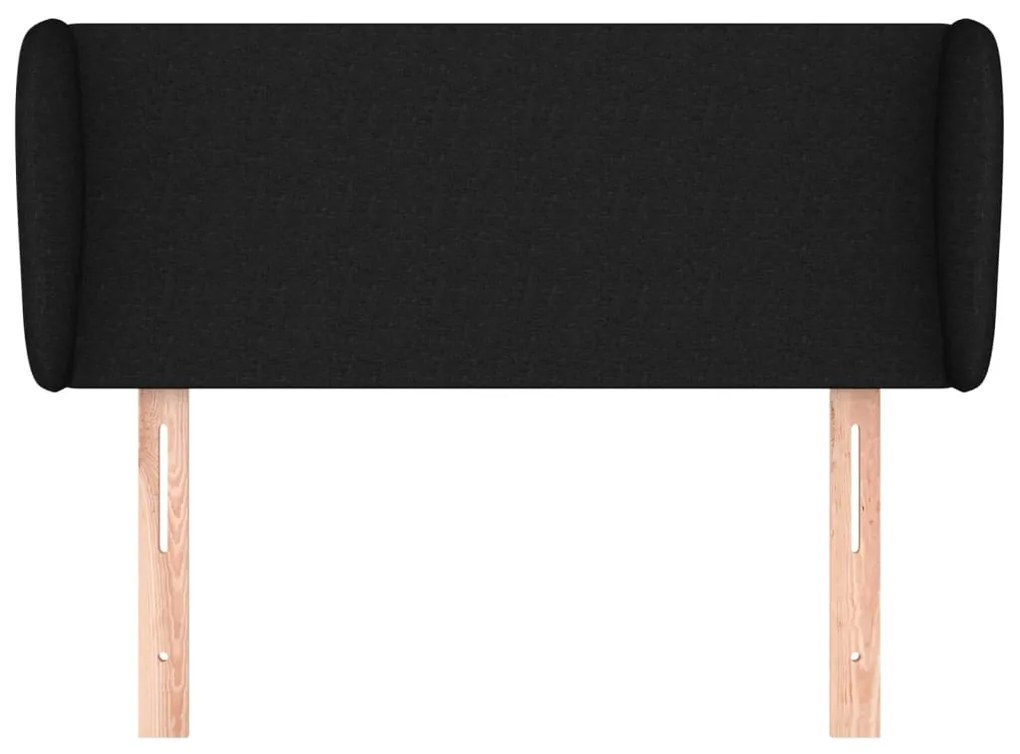Testiera ad orecchio nera 83 x 23 x 78/88 cm in tessuto