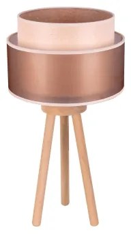 Duolla - Lampada da tavolo WOOD BOHO 1xE27/15W/230V diametro 25 cm rame/marrone/beige