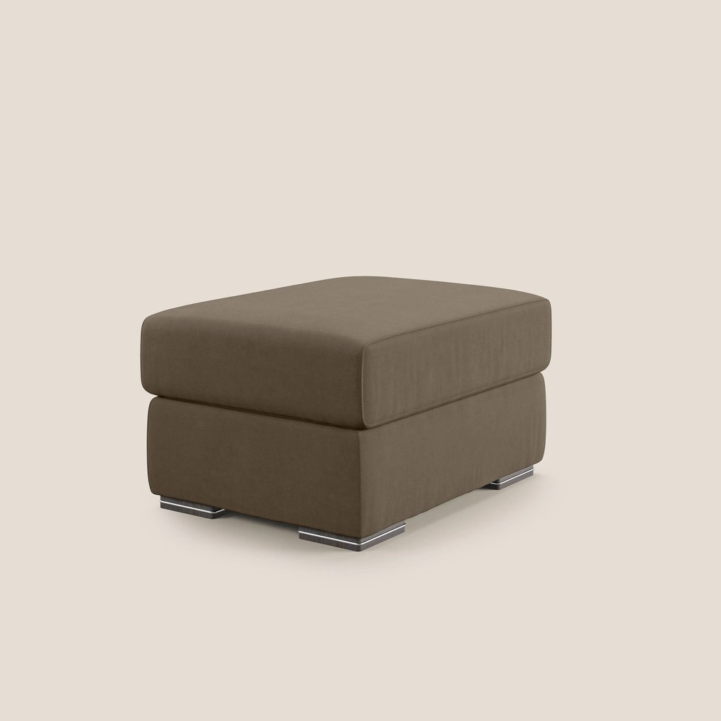 Sun pouf apribile contenitore in microfibra smacchiabile T11 marrone