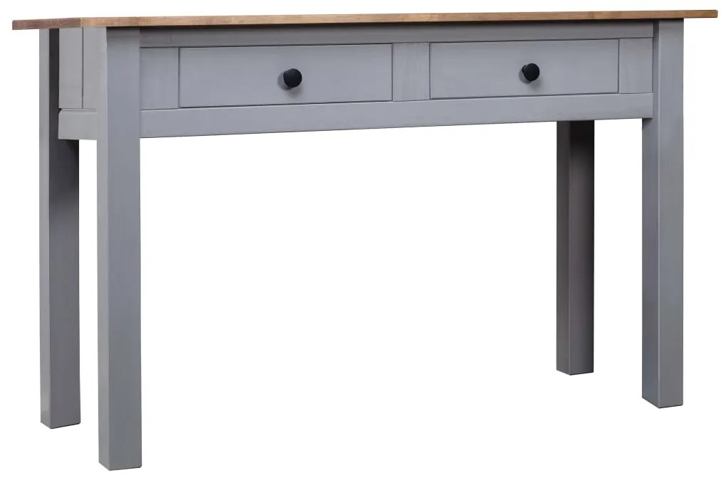 Tavolo consolle grigio 110x40x72 cm legno massello pino panama