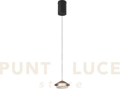 Lampadario a sospensione led atreo marrone+beige in metallo e allum...