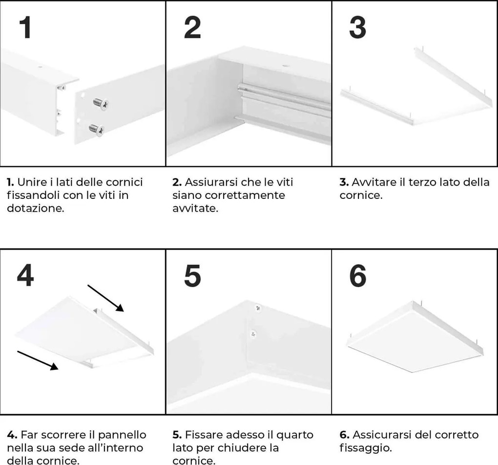 Plafoniera LED 60x60 40W IP40 No-Flickering - LIFUD Driver Colore Bianco Freddo 6.000K