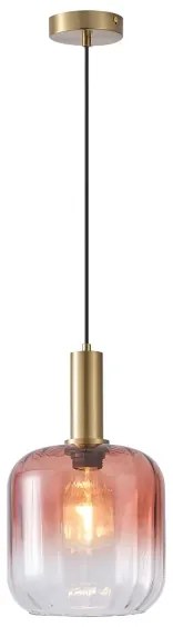 Lampadario a sospensione con filo 1xE27/15W/230V rosso/fumé diametro 20 cm