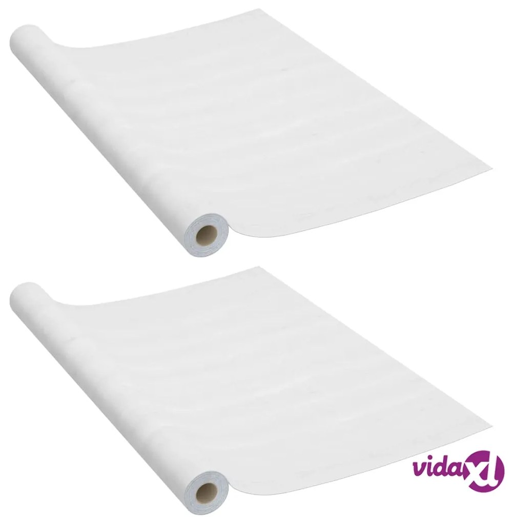 vidaXL Pellicole Autoadesive per Porte 2 pz Legno Bianco 210x90 cm PVC