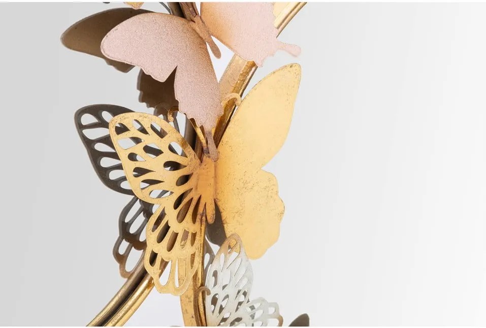 Specchio da parete con decoro Farfalle rosa-oro, 81 x 52,5 cm - Mauro Ferretti