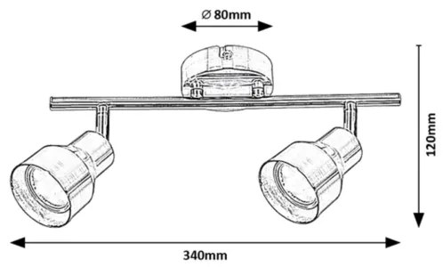Rabalux 3184 - Faretto BLAKE 2xGU10/50W/230V