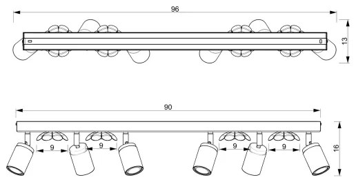 Faretto FLOWER 6xGU10/8W/230V bianco