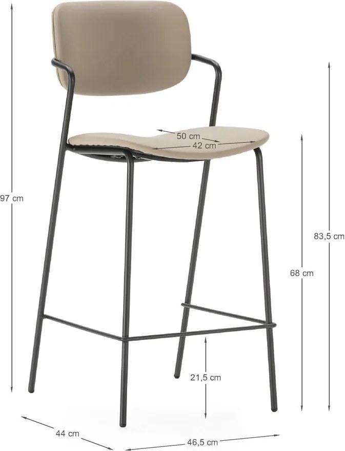 Set di sgabelli da bar beige 2 pz (altezza seduta 68 cm) Maika - Marckeric