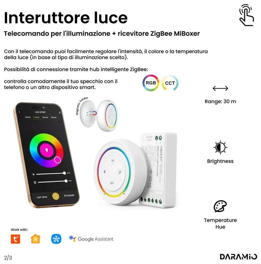Specchio con luce LED F3