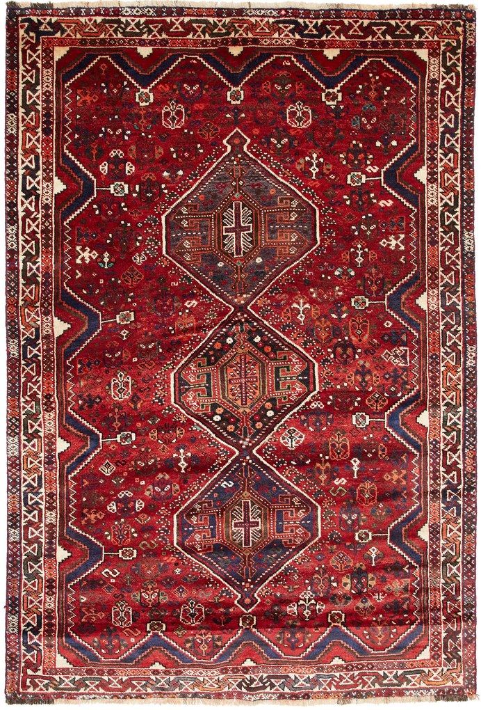 Shiraz Tappeto persiano 240 x 170 Rosso (Iran) Annodato A Mano