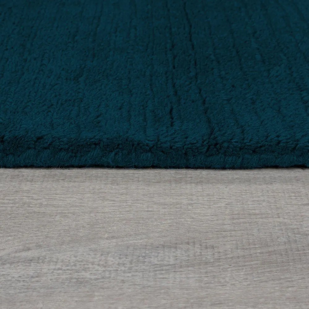 Tappeto blu scuro in lana tessuto a mano 120x170 cm Textured Wool Border – Flair Rugs