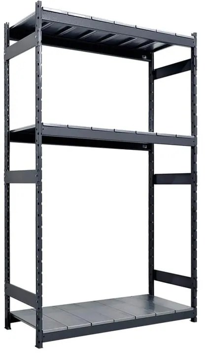 Scaffale in kit 3 ripiani Kompos L 220 x P 40 x H 240 cm grigio, portata per ripiano 300 kg