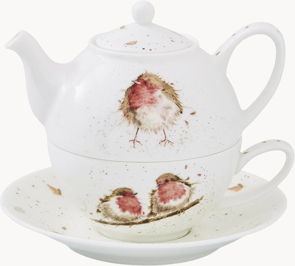 Set da tè in Fine Bone Tea For One Robin, set da 3