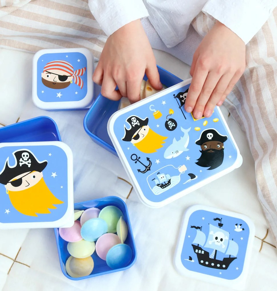 A Little Lovely Company - set di quattro scatole merenda - pirati