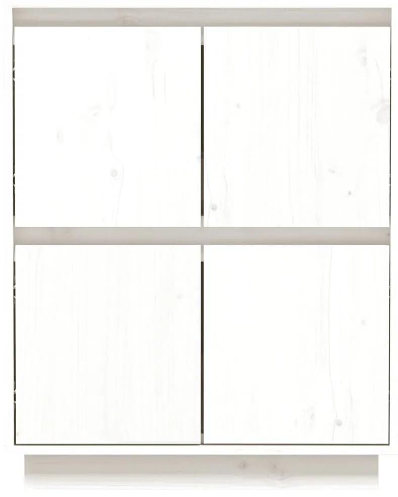 Credenza bianca 60x34x75 cm in legno massello di pino