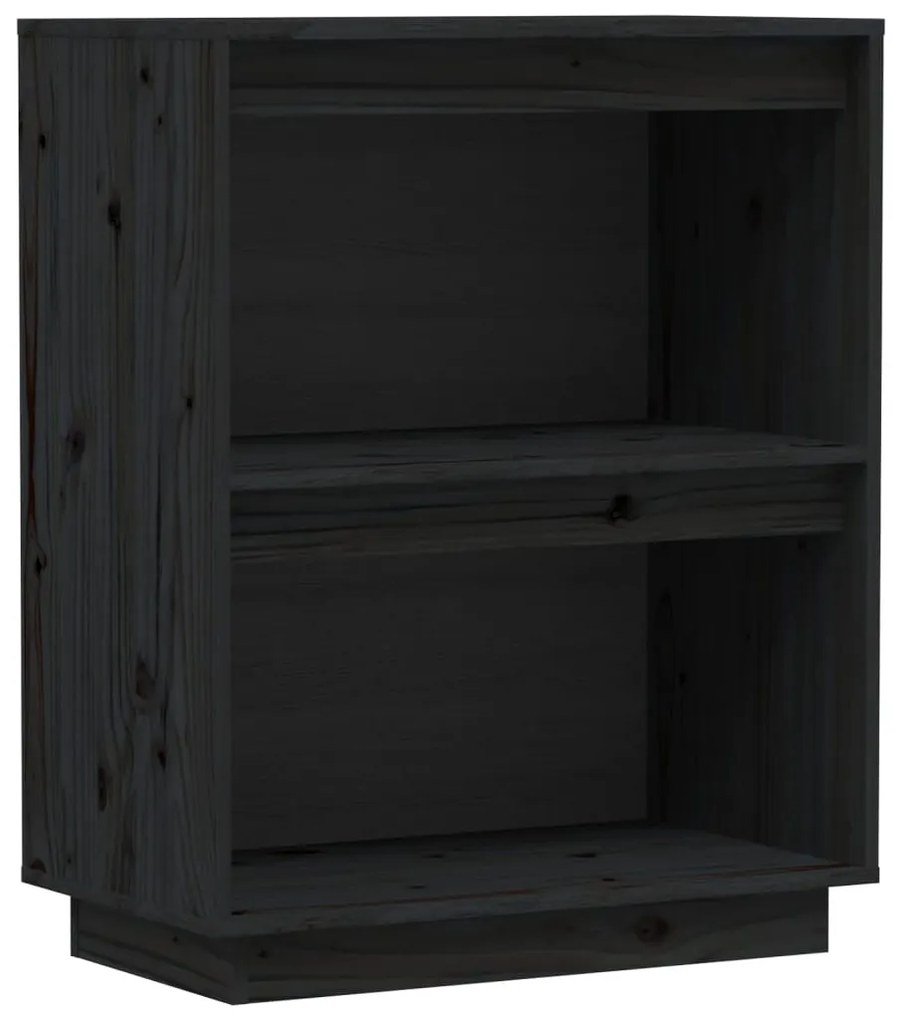 Mobile consolle nero 60x34x75 cm in legno massello di pino