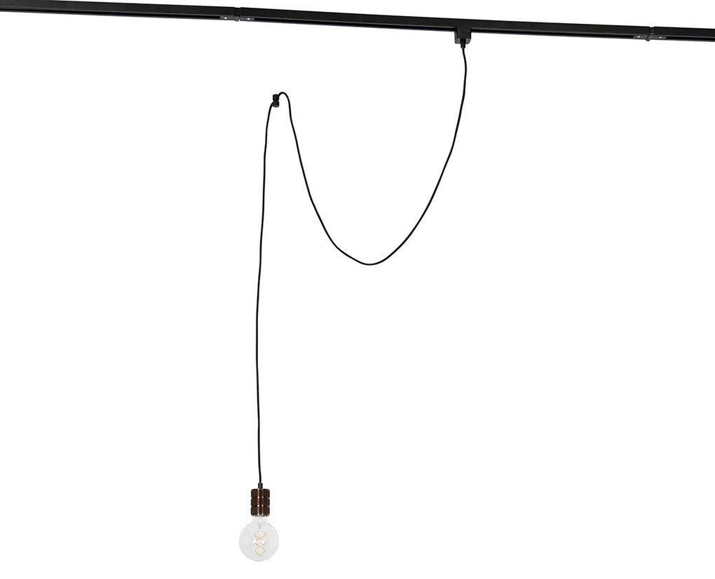 Lampada a sospensione con binario a sospensione bronzo scuro - Cavalux
